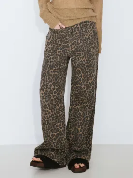 Leopard Wide Leg Denim Jeans(PRE-SALE_GET BY JAN 24th)