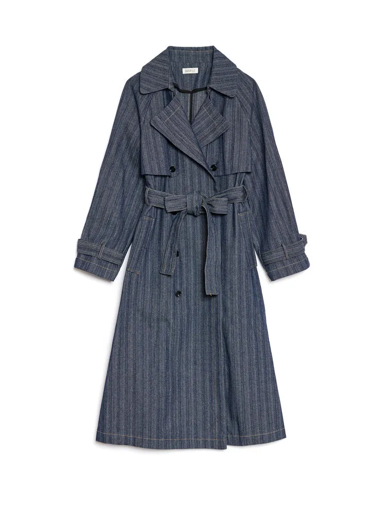 <b> Ghospell </b> Blakely Denim Trench Coat