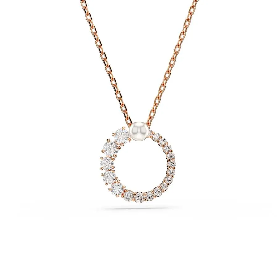 Matrix Rose Gold-tone White Crystal Pearl Pendant 5692265