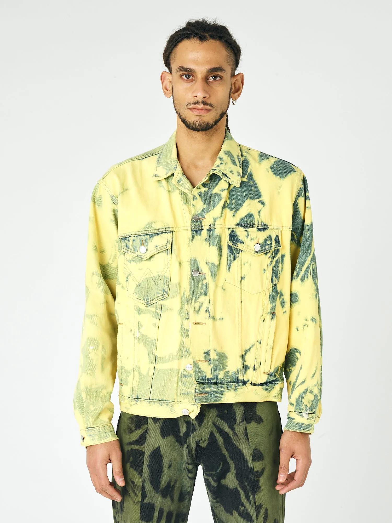 Men's Classic Denim Jacket Bleach Yellow