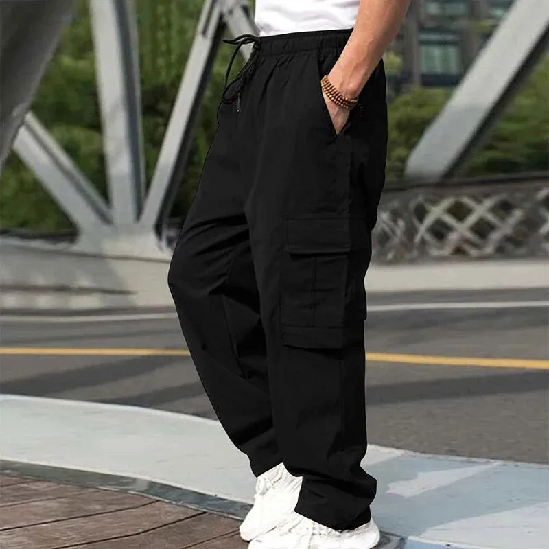 Men's Multi-Functional Black Cargo Pants | Perfect for Outdoor Activities