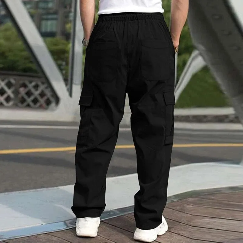 Men's Multi-Functional Black Cargo Pants | Perfect for Outdoor Activities