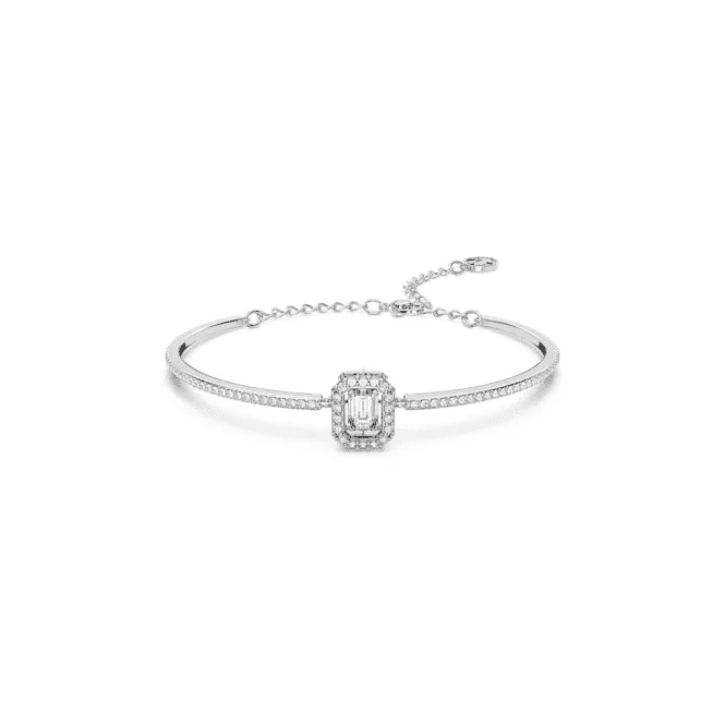 Millenia Octagon Cut White Rhodium Plated Bangle 5638494