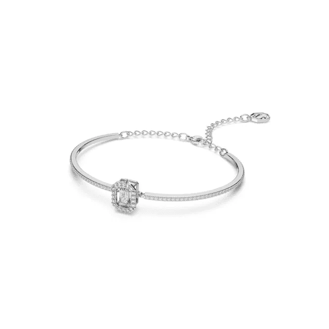 Millenia Octagon Cut White Rhodium Plated Bangle 5638494