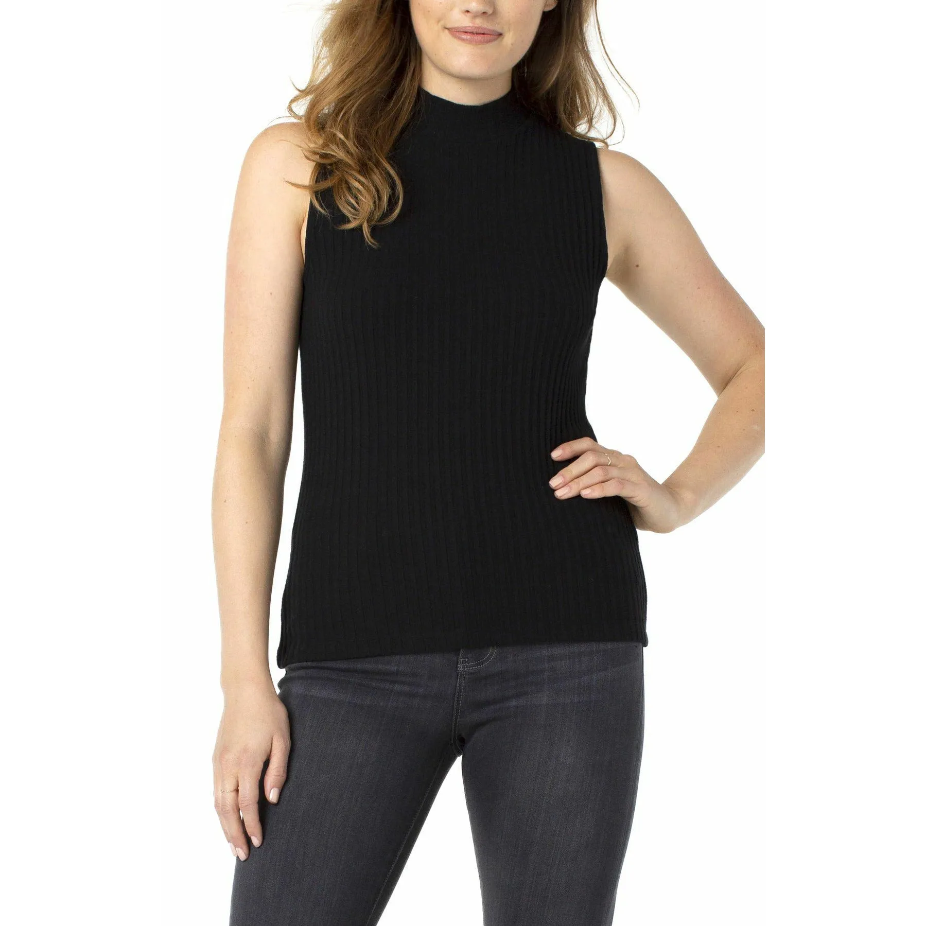 Mock Neck Sleeveless Knit Top