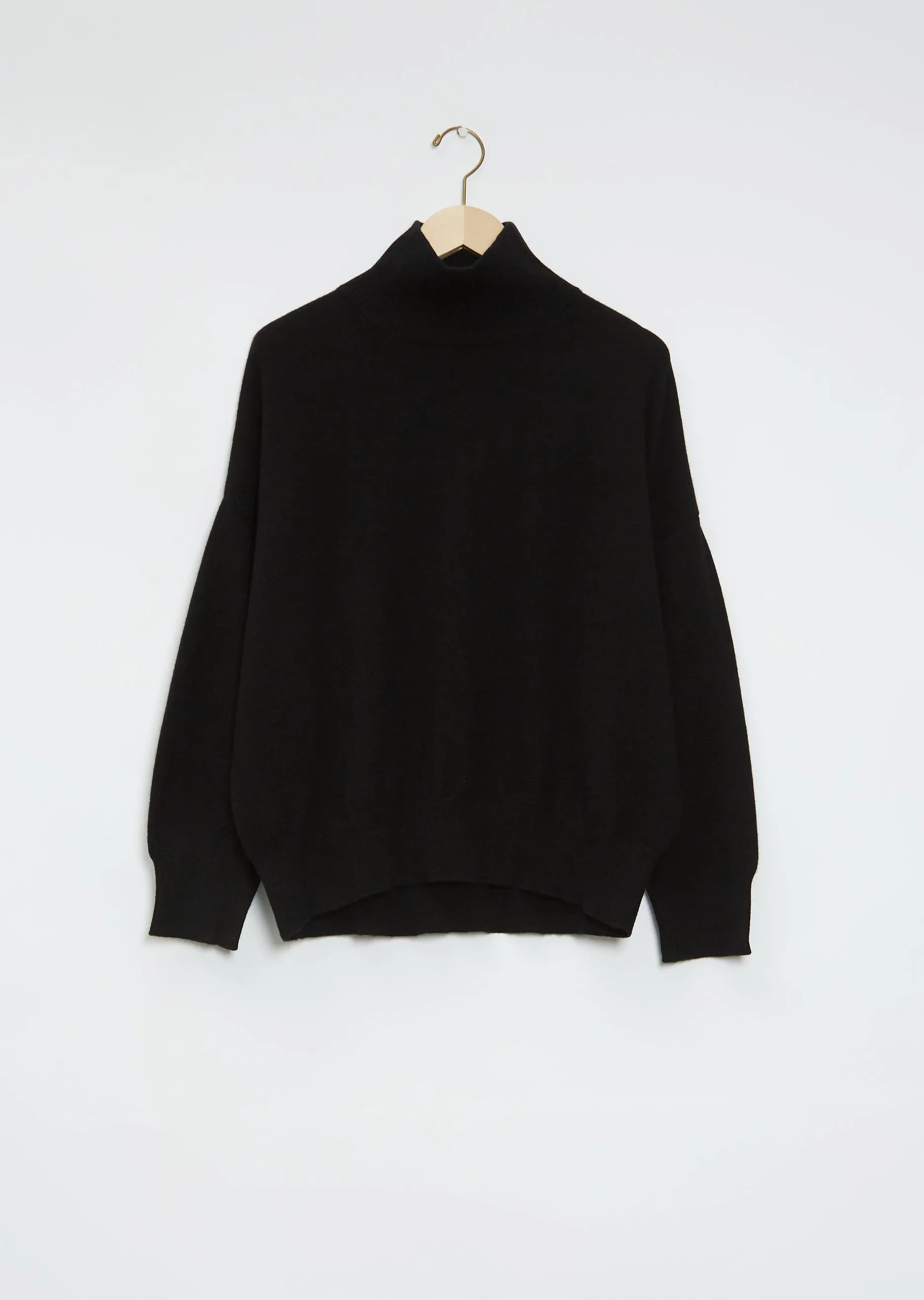 Murano High Collar Cashmere Sweater — Black