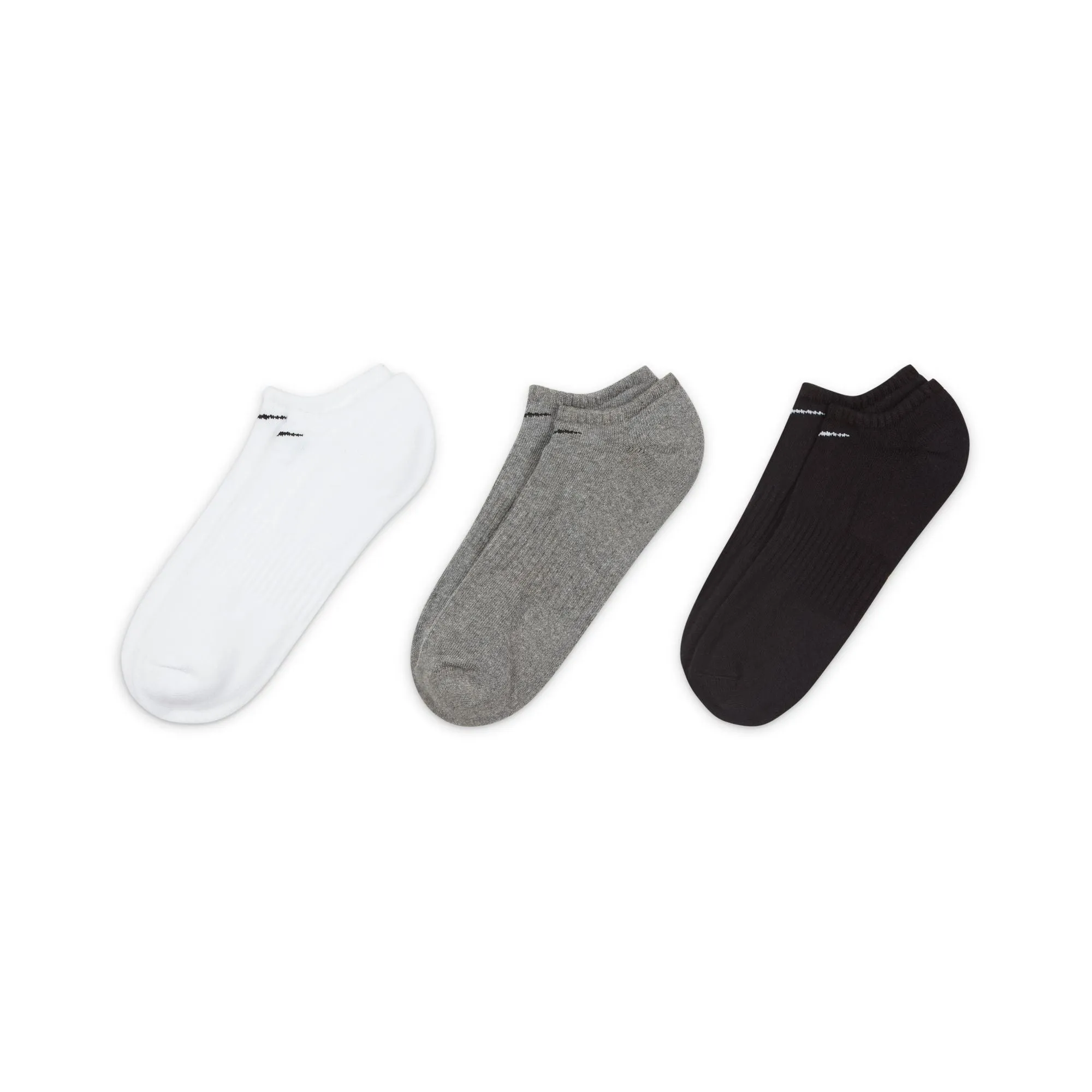 Nike Everyday Cushioned No Show 3 Pack Socks - Assorted Colours