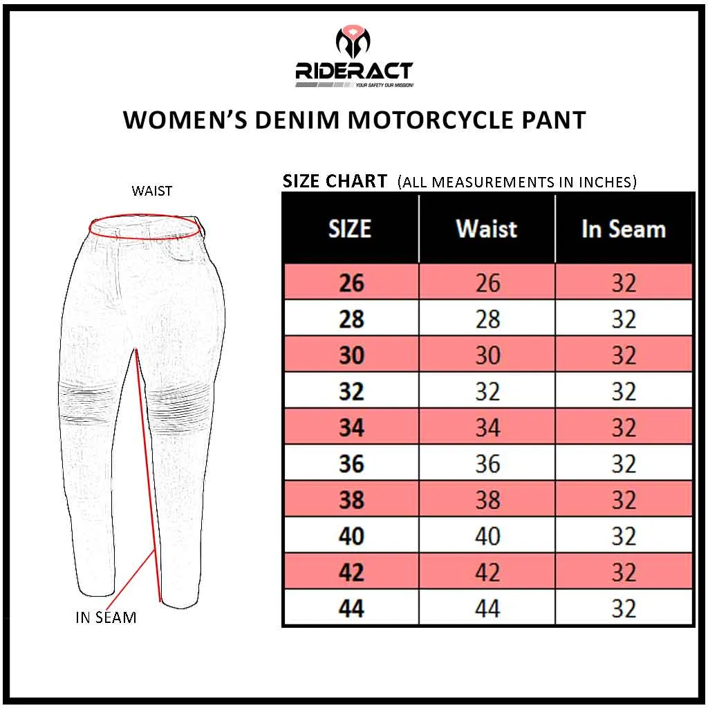 RIDERACT® Women's Bikers Style Jeans Dark Blue Reinforced with Aramid Fiber