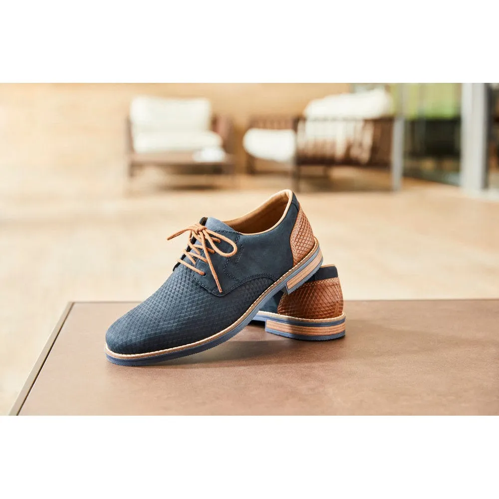 Rieker 13509-14 Dimitri Mens Navy Blue Leather Lace Up Shoes