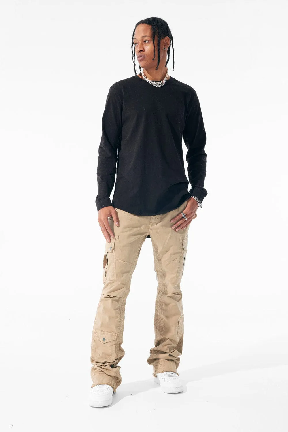 Sean Stacked - Aviation Cargo Pants (Khaki)