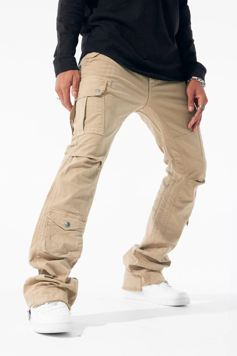 Sean Stacked - Aviation Cargo Pants (Khaki)