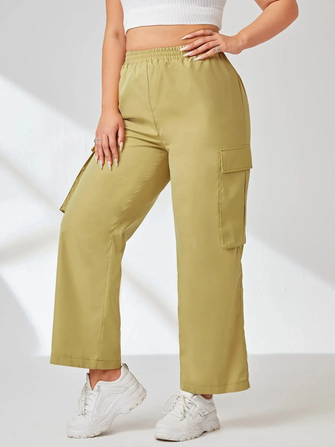 Side Cargo Pants With Flap Pockets