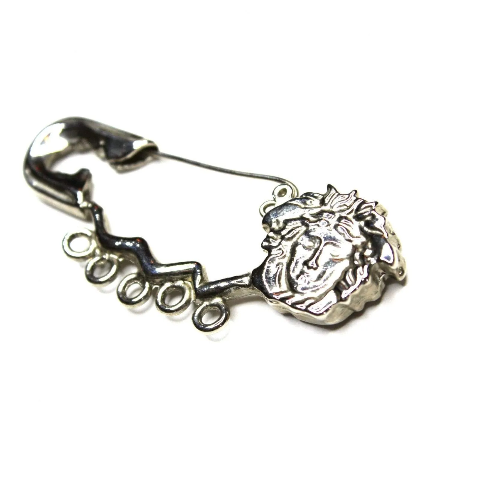 Silver Gianni Versace Medusa Head Pin