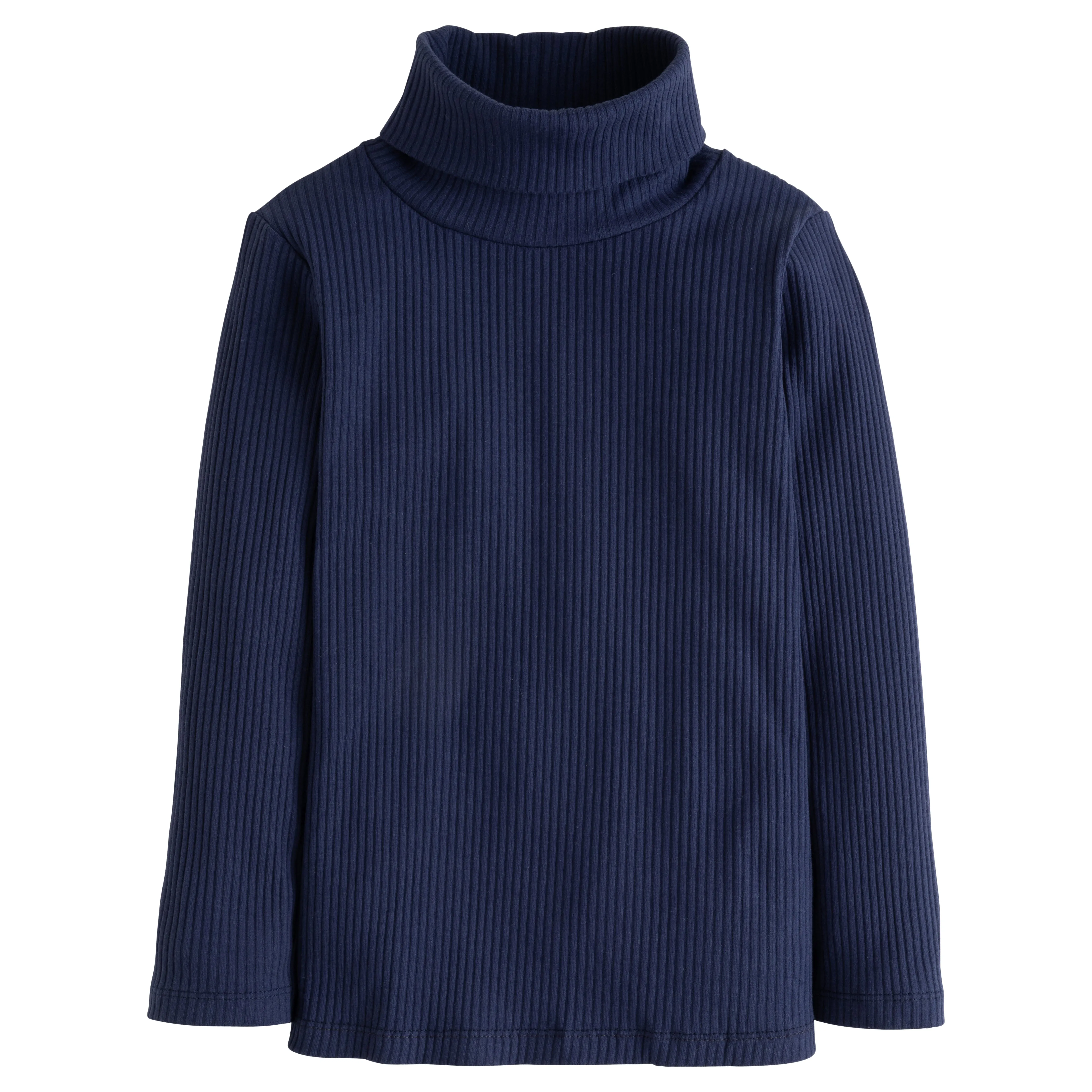 Solid Ribbed Turtleneck - Navy