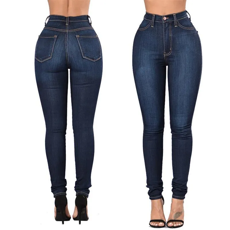 Stretch High Waist Casual Slim Jeans