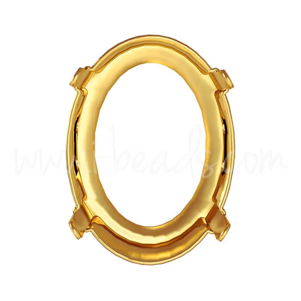 Swarovski setting for 4122 oval rivoli 18x13.5mm gold plated (1)