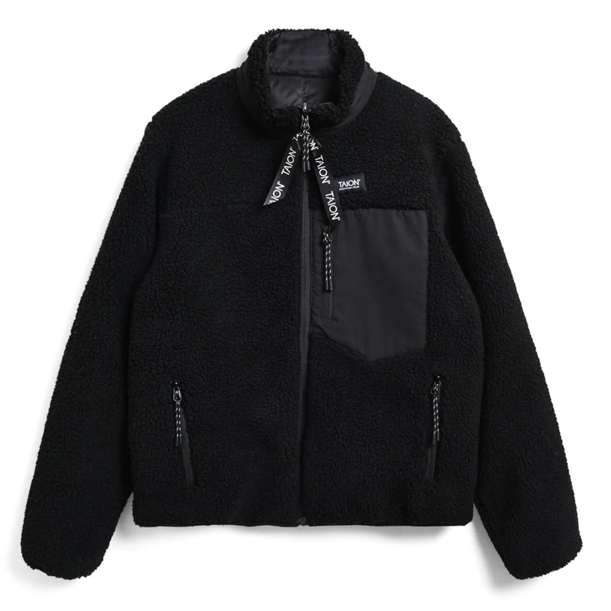 Taion Down Boa Reversible Jacket - Black-Black