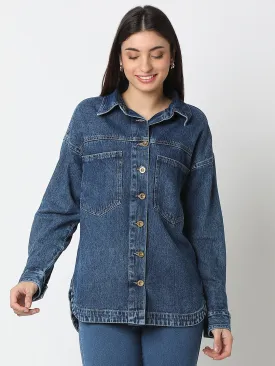 TARAMA Womens Oversized Denim Shacket