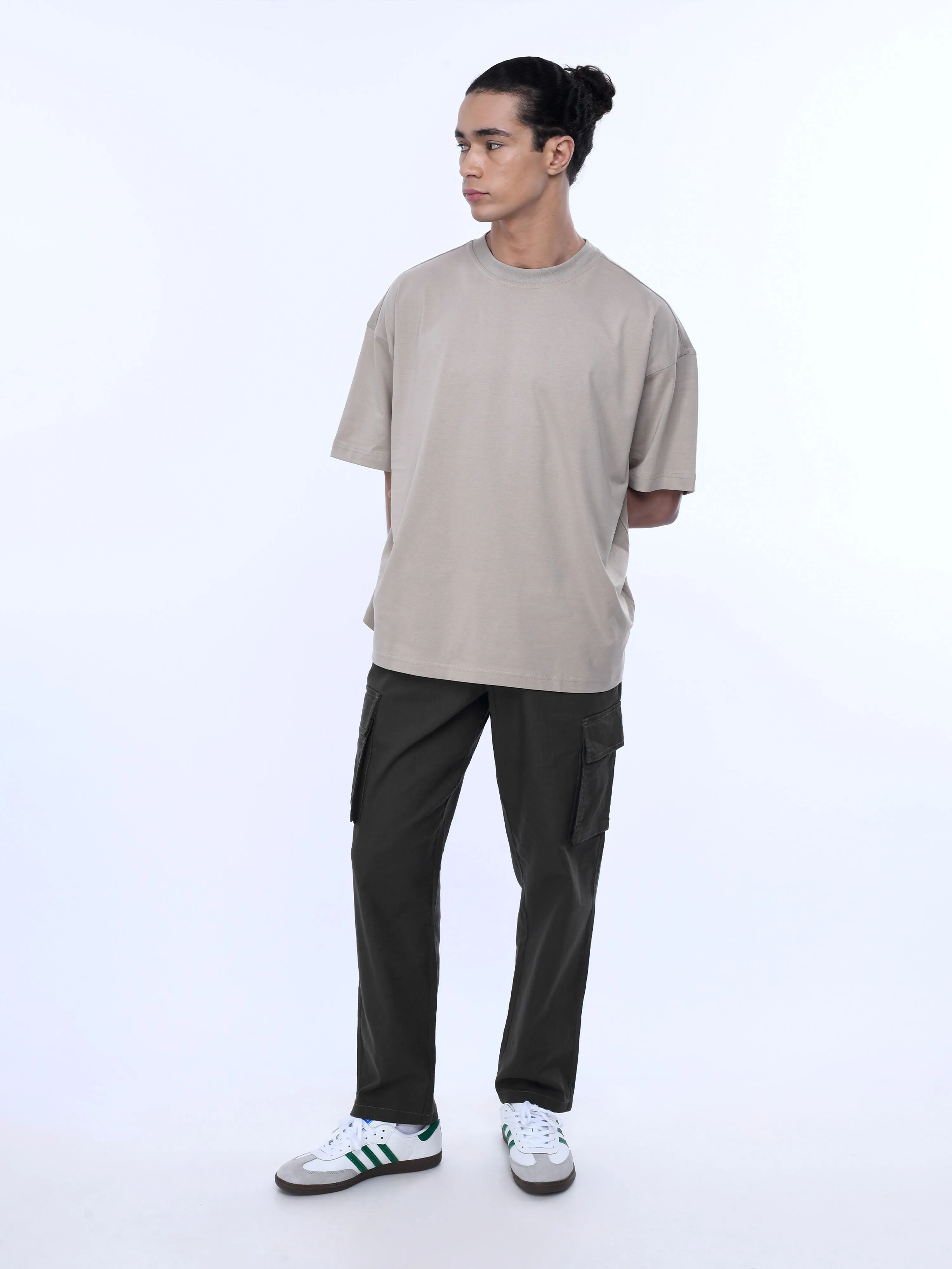 Textured Relaxed Flexiwaist Olive Cargo