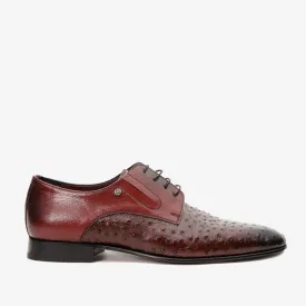 The Porto Alegre Burgundy Leather Derby Men Shoe