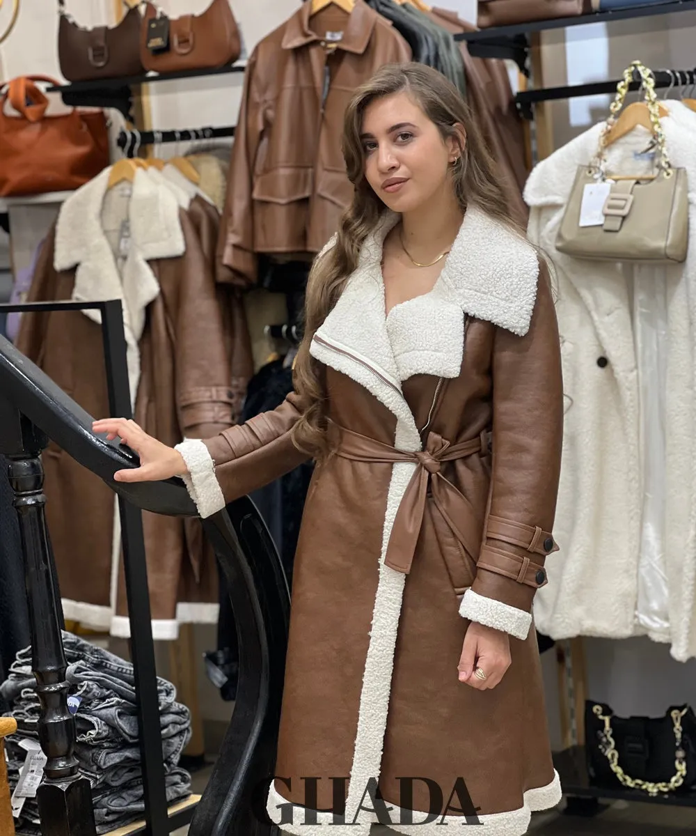 Trench marron en duveteux