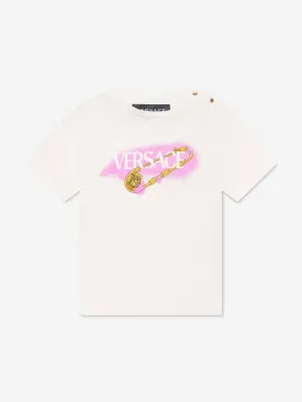 Versace Baby Girls Logo T-Shirt in White