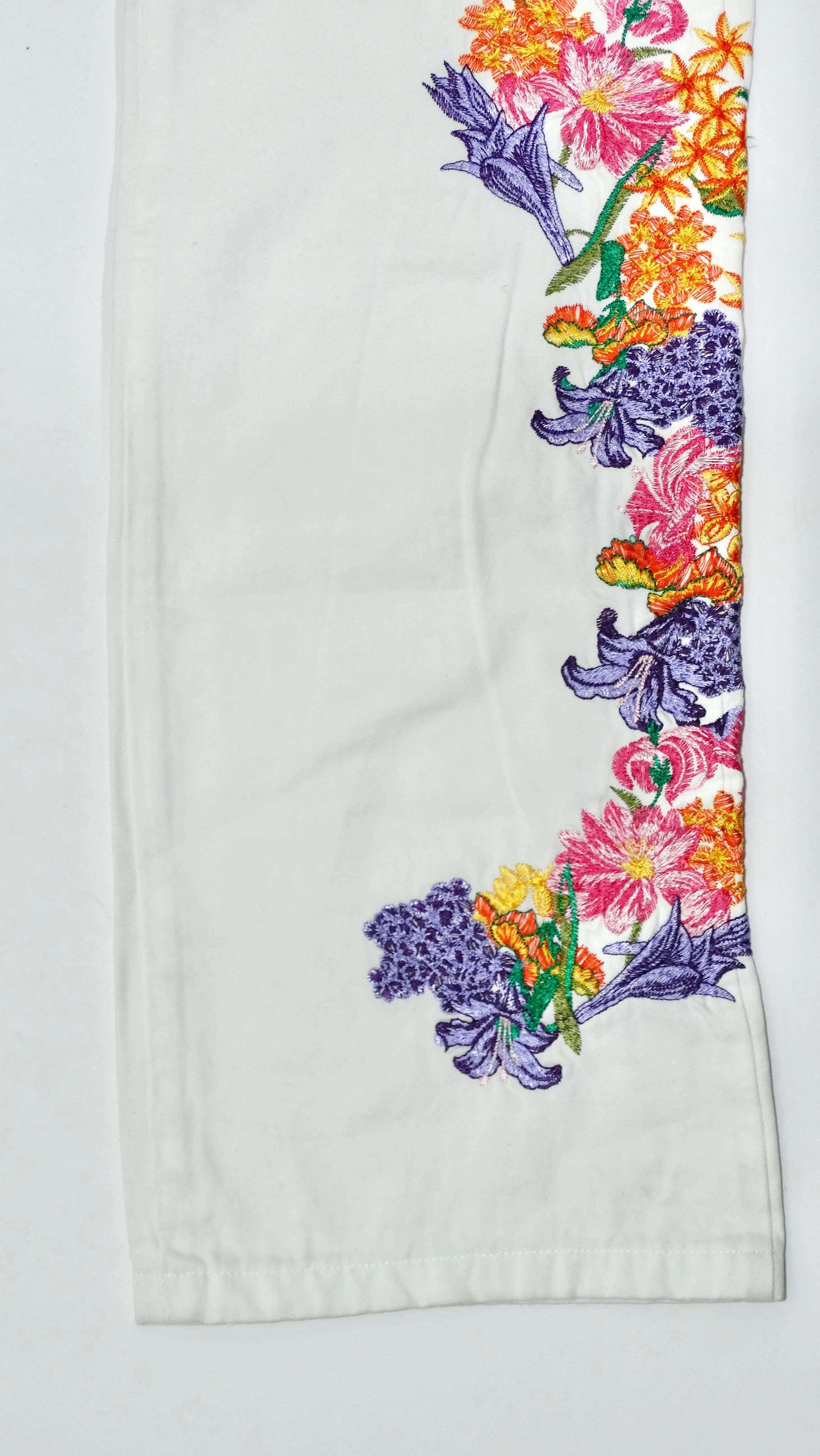 Versace Jeans Couture Flower Embroidered Jeans