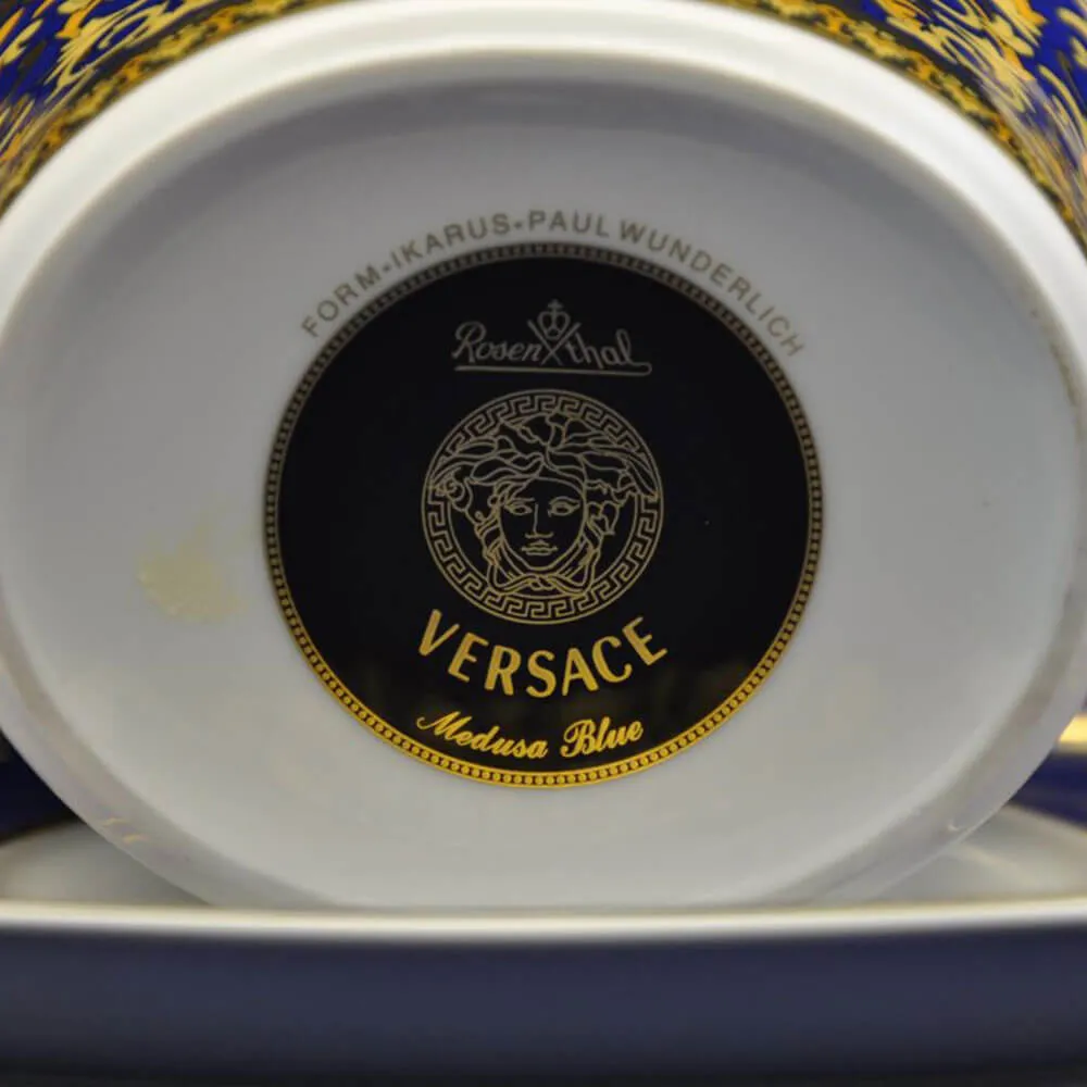 Versace meets Rosenthal Medusa Blue Coffee cup and saucer