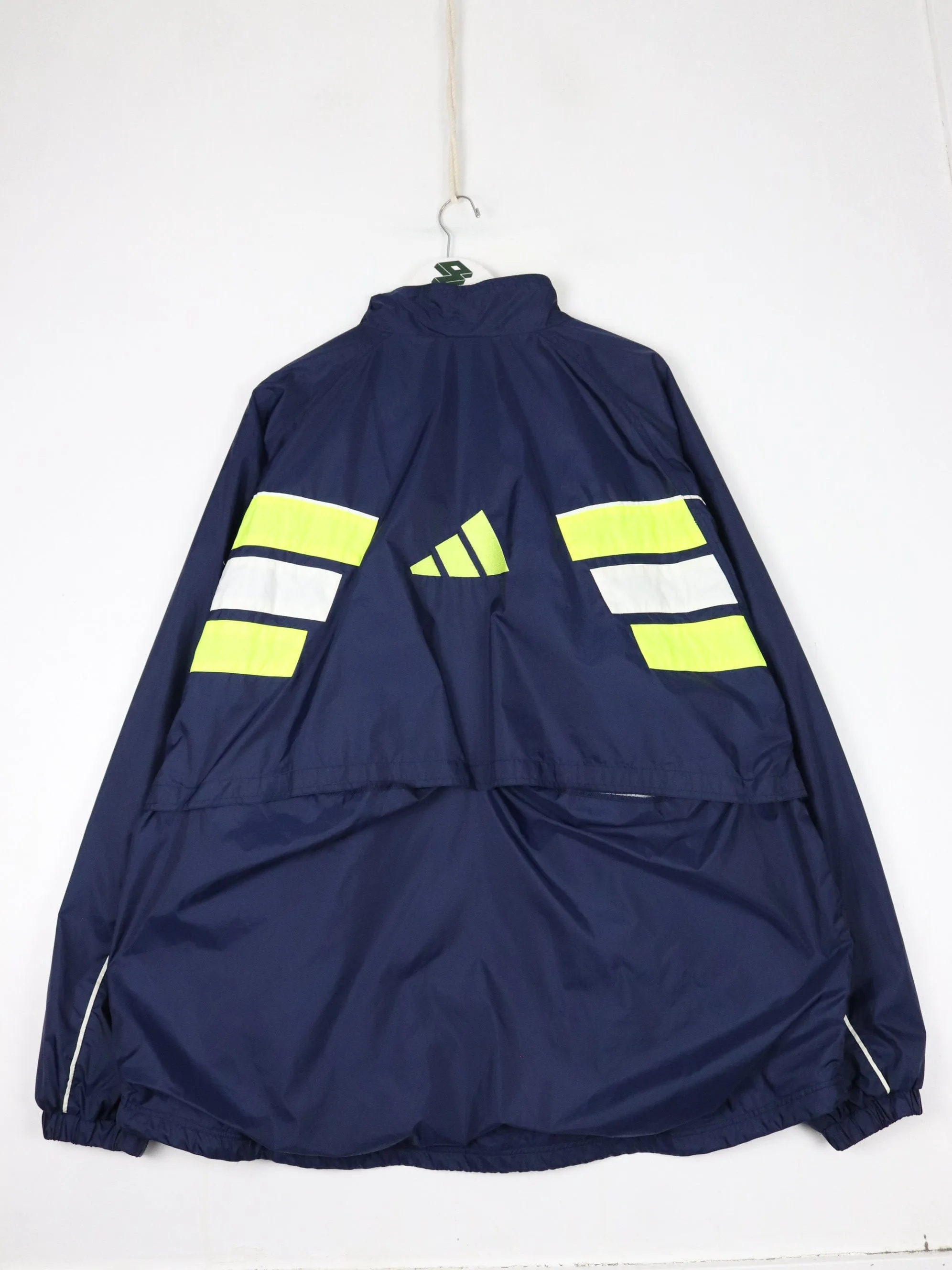 Vintage Adidas Windbreaker Mens 2XL Blue Jacket 90s