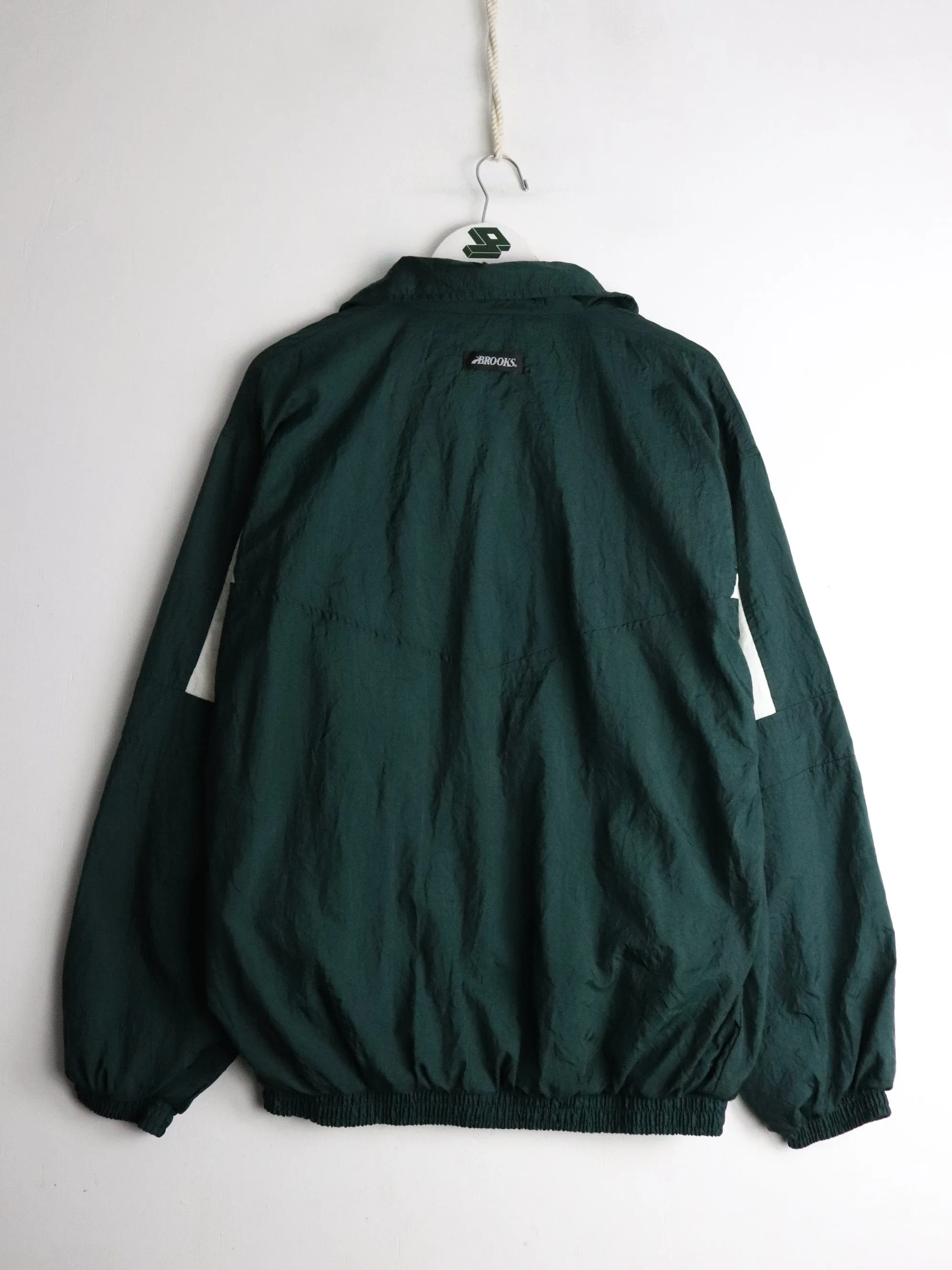 Vintage Brooks Windbreaker Mens Medium Green 90s