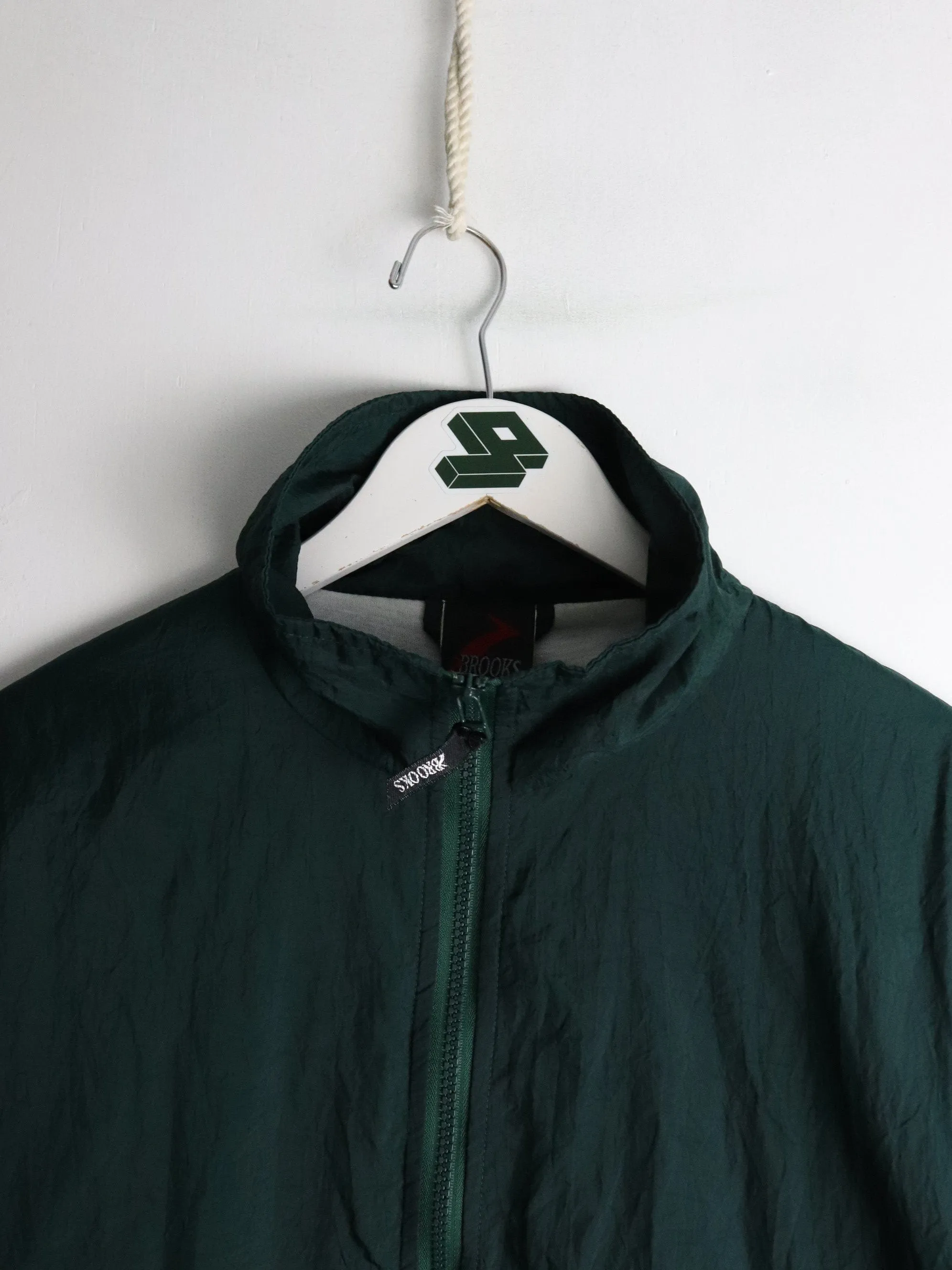 Vintage Brooks Windbreaker Mens Medium Green 90s