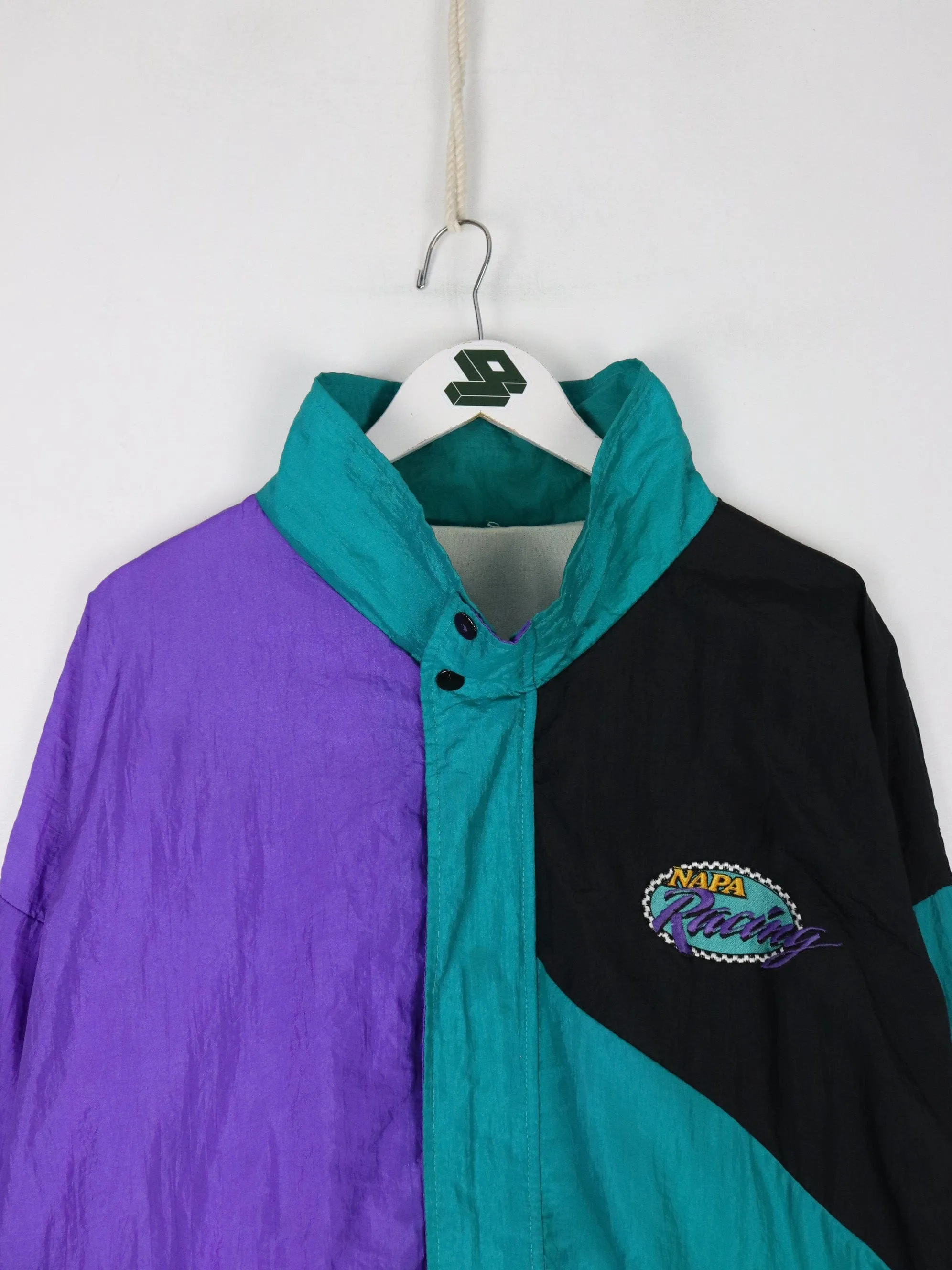 Vintage Napa Racing Windbreaker Mens XL Blue Purple Jacket