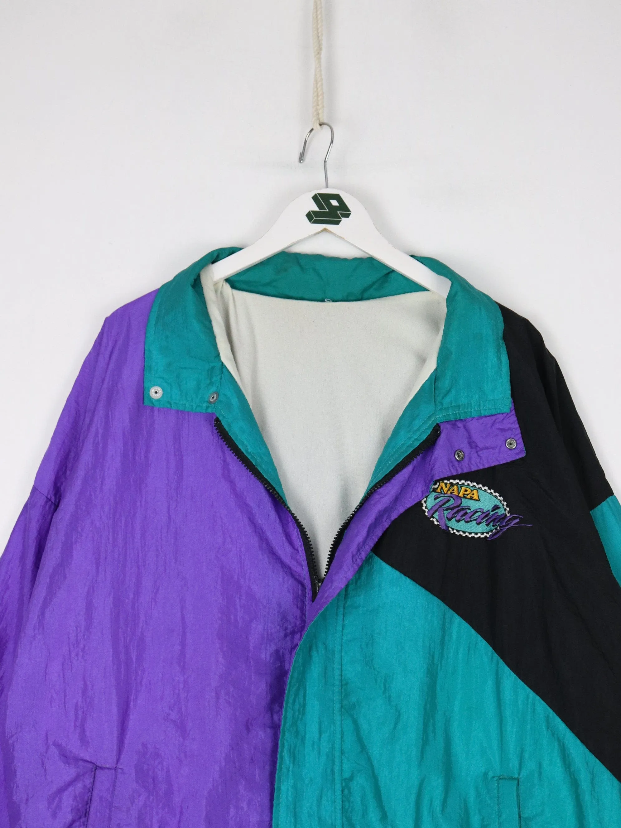 Vintage Napa Racing Windbreaker Mens XL Blue Purple Jacket