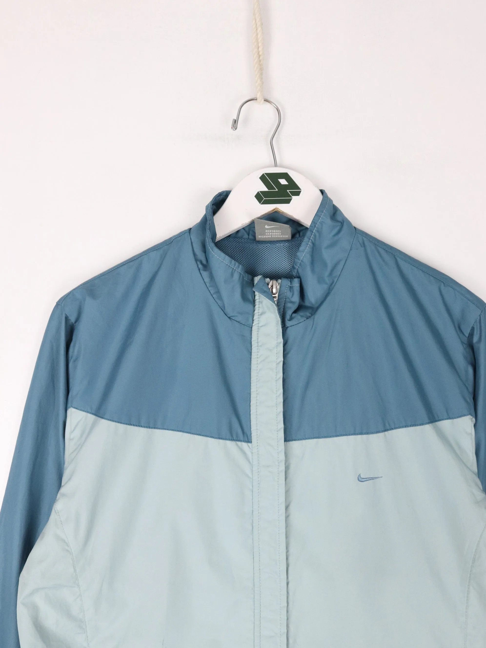 Vintage Nike Windbreaker Womens Medium Blue Jacket Swoosh