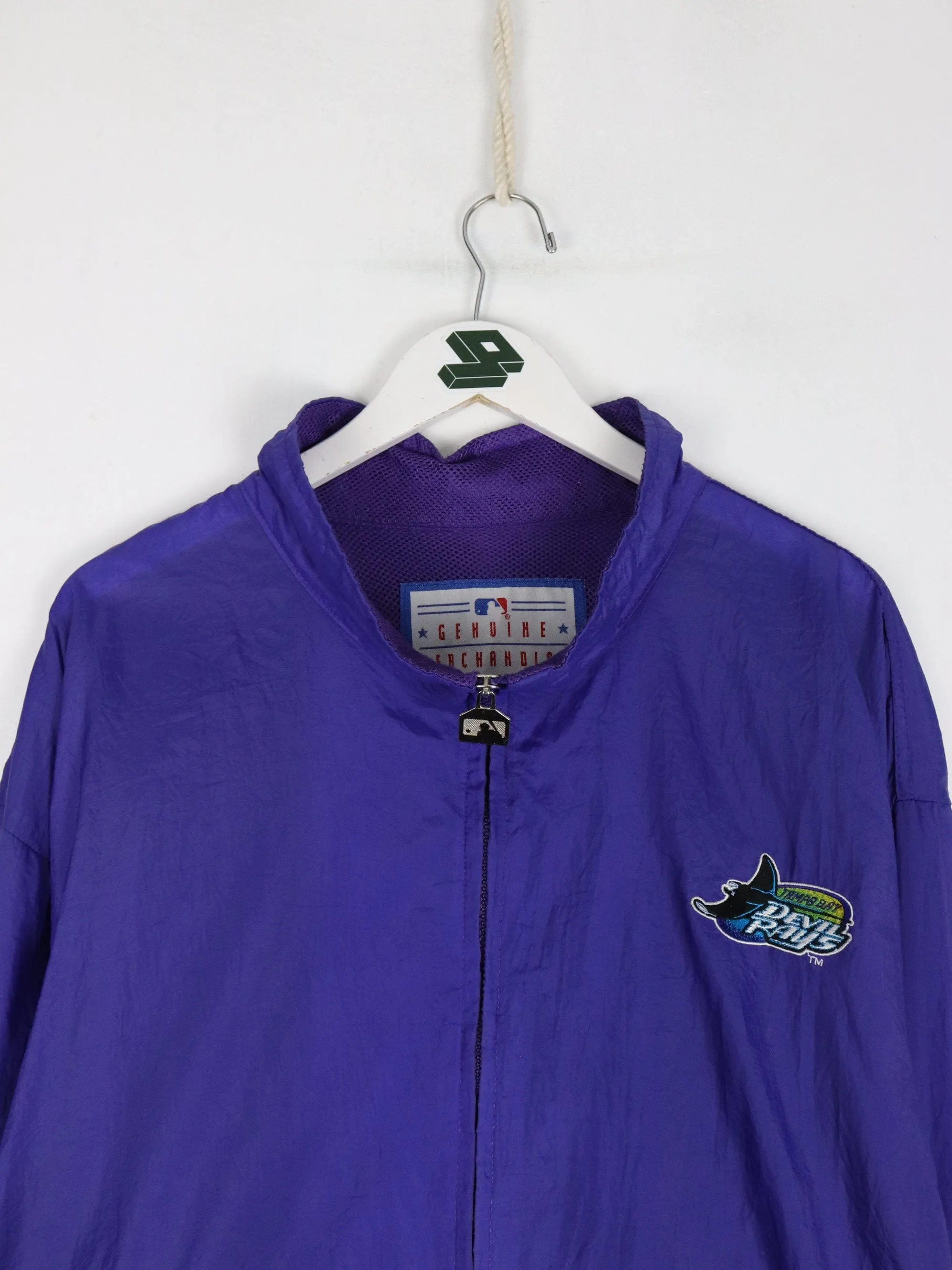 Vintage Tampa Bay Devil Rays Windbreaker Mens XL Purple MLB Jacket