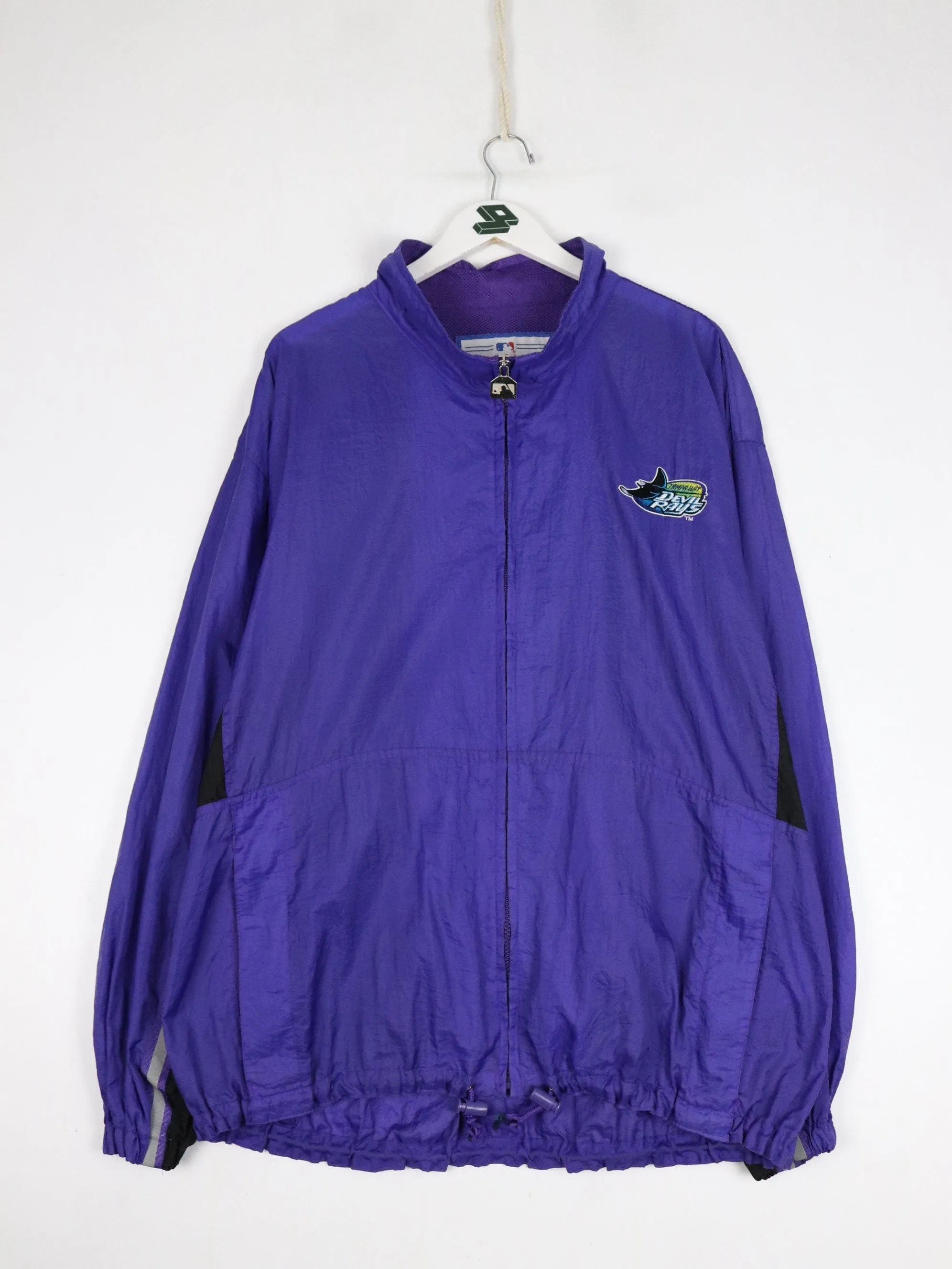 Vintage Tampa Bay Devil Rays Windbreaker Mens XL Purple MLB Jacket