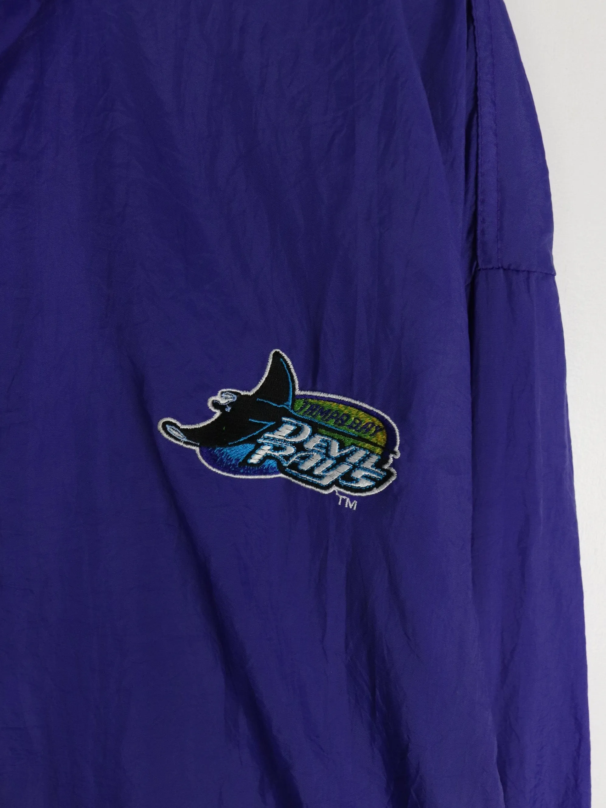 Vintage Tampa Bay Devil Rays Windbreaker Mens XL Purple MLB Jacket