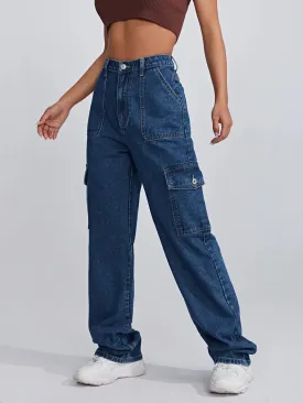 Waist Flap Pocket Side Jeans