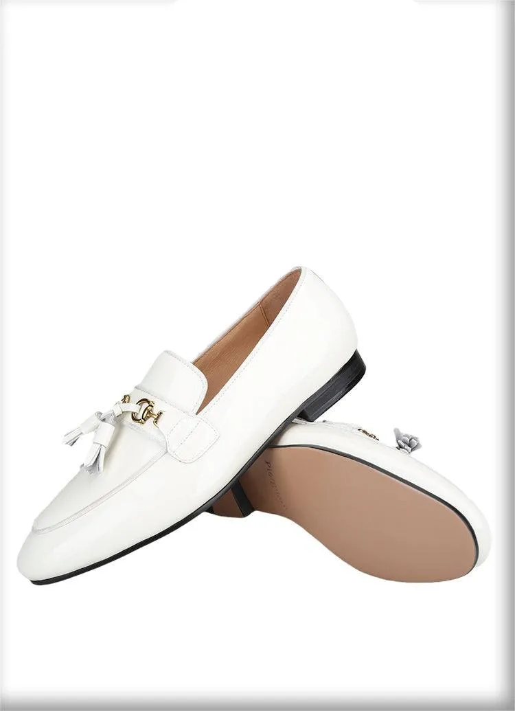 White Patent Leather Men Loafers - Men Shoes