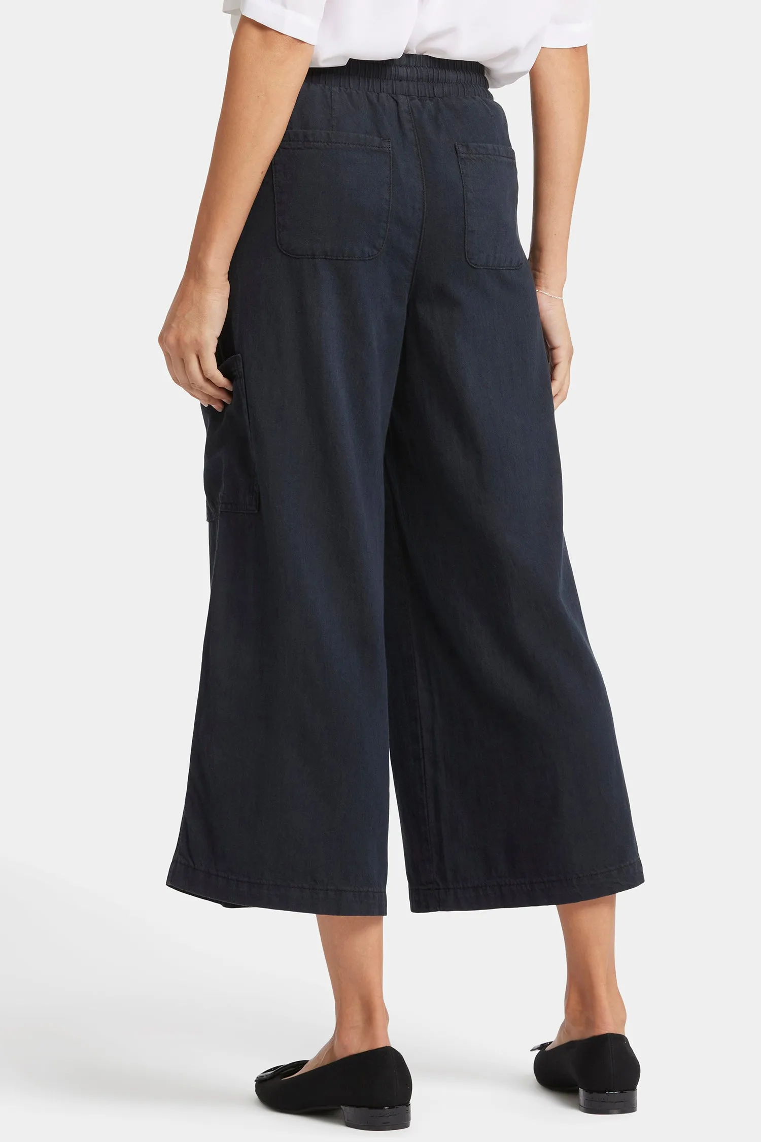 Whitney Crop Pull-On Cargo Pants  - Overdye Black