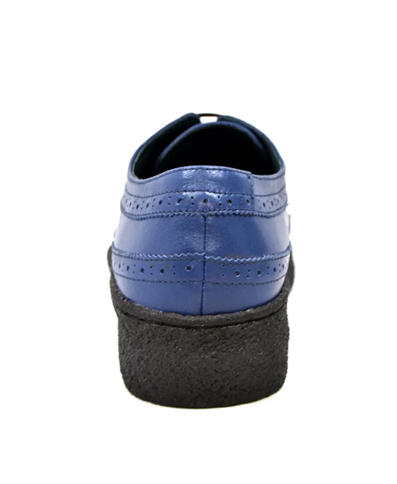 Wingtip Low Cut Cobalt Blue Leather