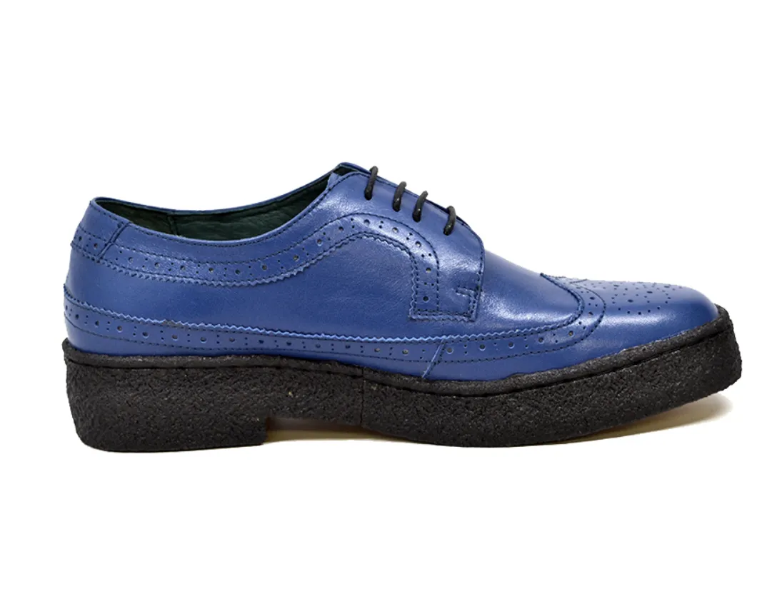 Wingtip Low Cut Cobalt Blue Leather