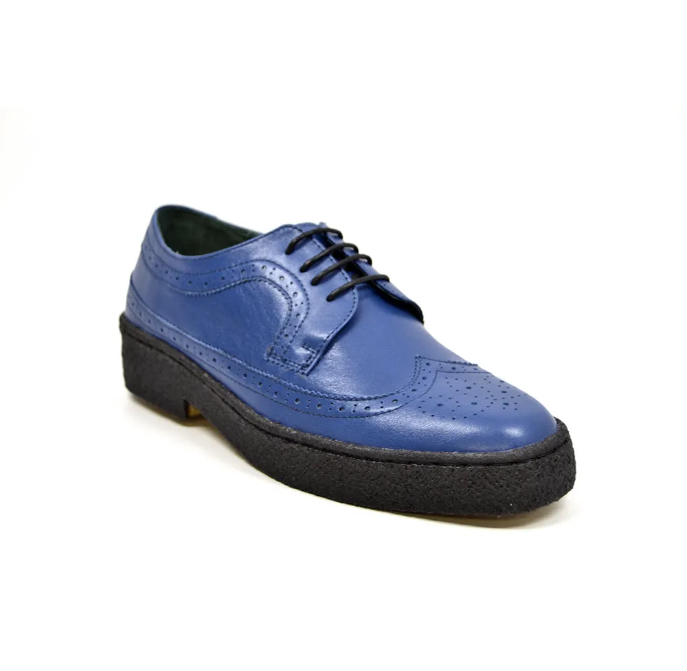 Wingtip Low Cut Cobalt Blue Leather