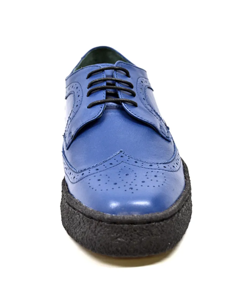 Wingtip Low Cut Cobalt Blue Leather