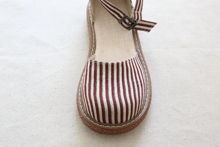 Women Casual Stripe Canvas Summer Sandals