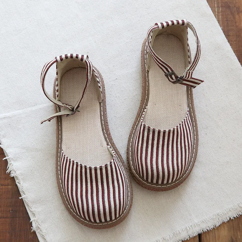 Women Casual Stripe Canvas Summer Sandals