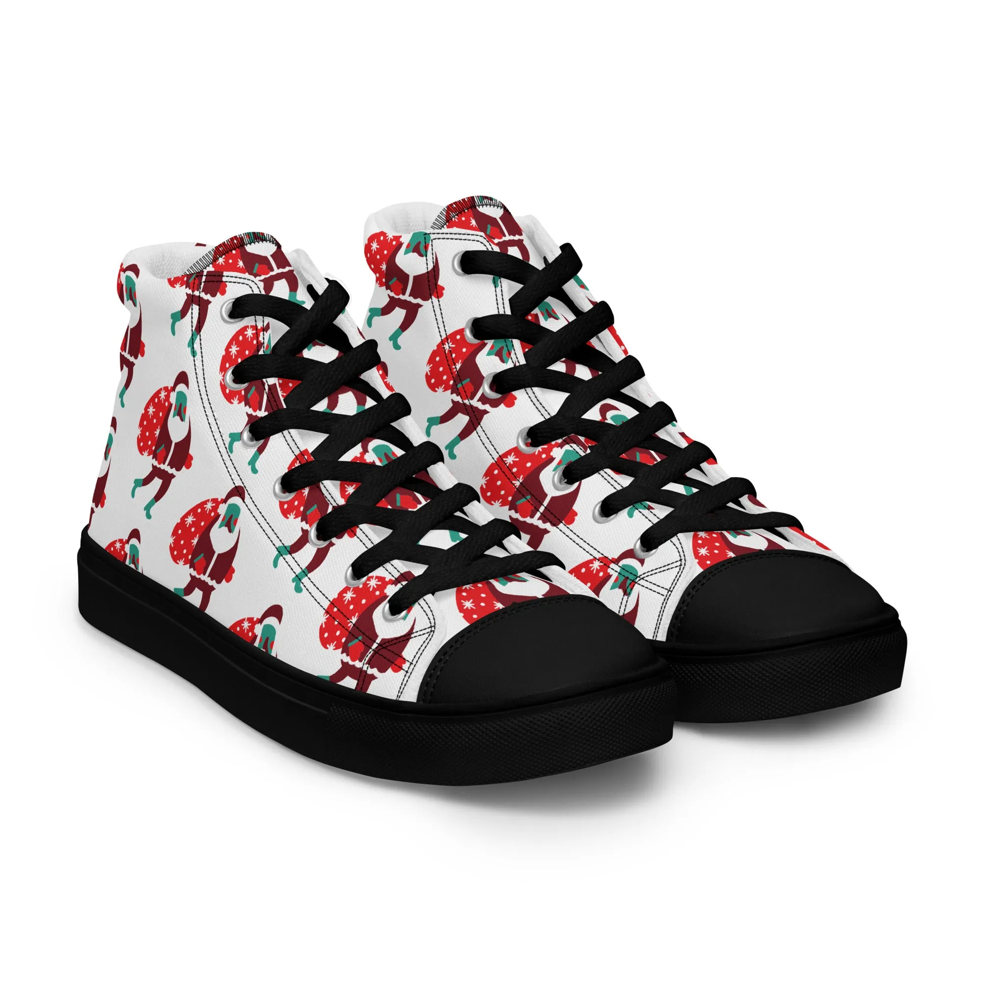 Women Christmas High Top Canvas Shoes (Glamourange Holiday Magic Canvas Shoes For Women - 0012)