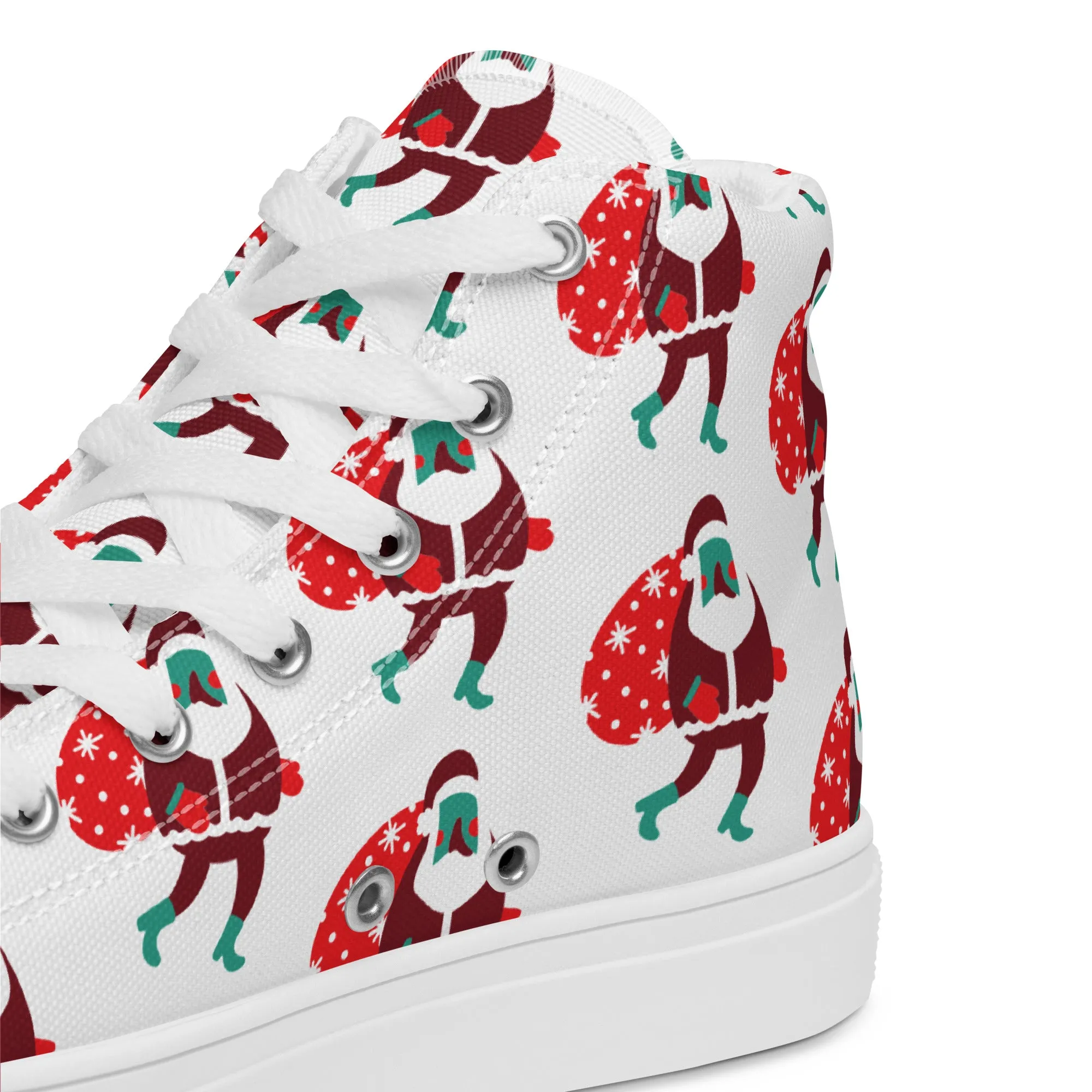 Women Christmas High Top Canvas Shoes (Glamourange Holiday Magic Canvas Shoes For Women - 0012)