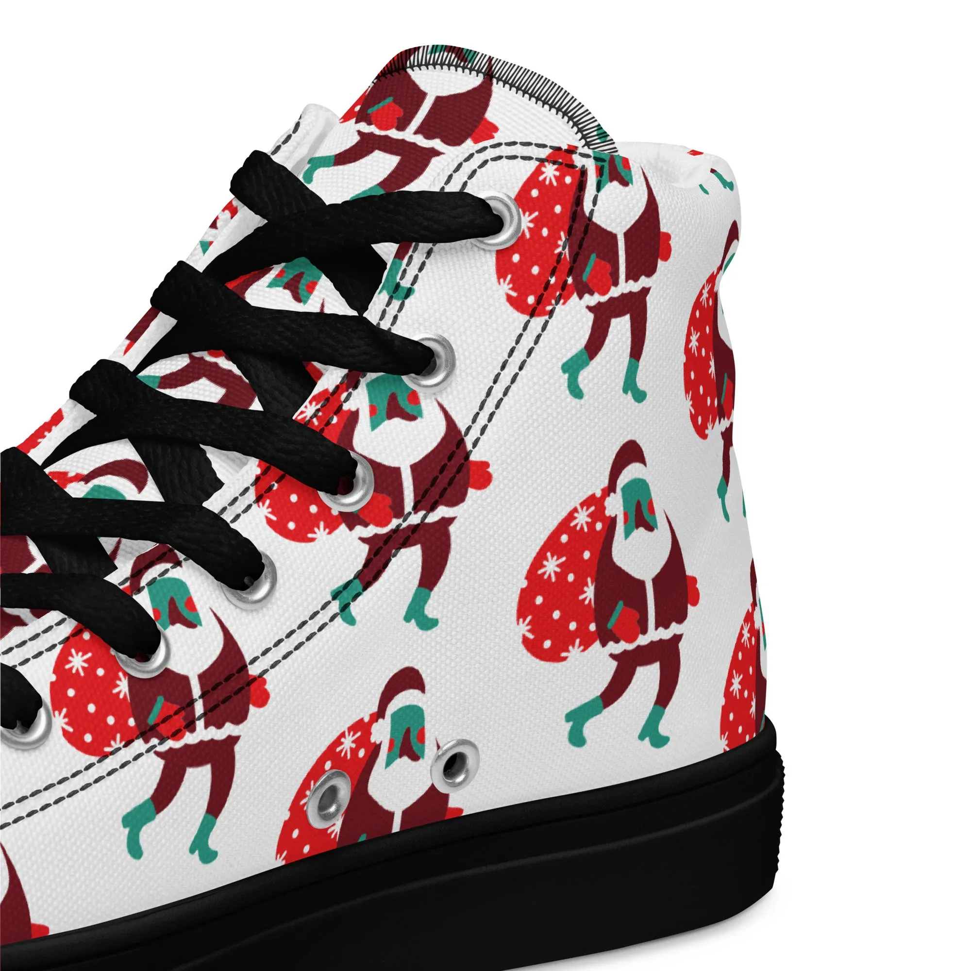 Women Christmas High Top Canvas Shoes (Glamourange Holiday Magic Canvas Shoes For Women - 0012)