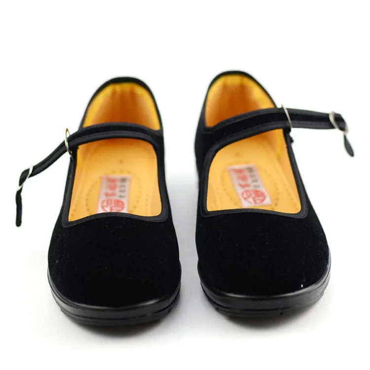 Women's Old Cloth Black Area Hotel Canvas Shoes